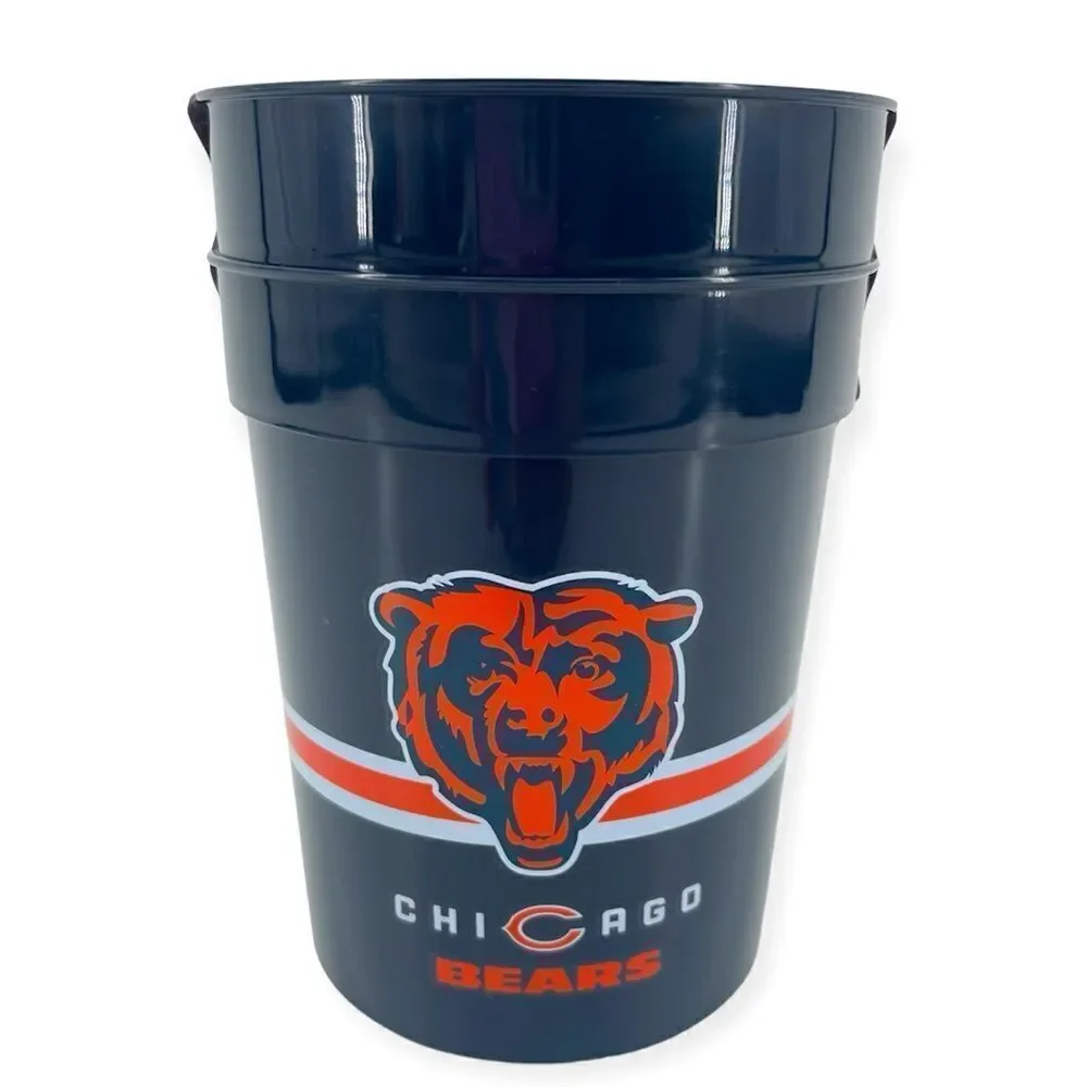NFL Chicago Bears Logo Team Spirit 2-Pack Navy Plastic Drinking Cups 25 fl oz